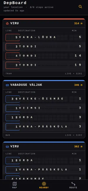 Nearby boards in central Tallinn